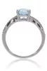 Fehér arany gyémánt és kék topáz köves gyűrű 76983