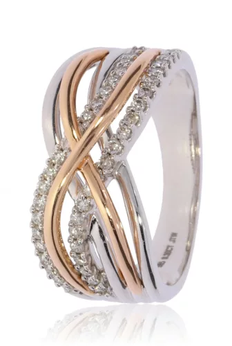 Fehér-Vörös arany gyémánt köves gyűrű 76986