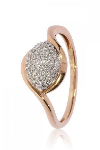 Vörös arany gyémánt köves gyűrű 77008