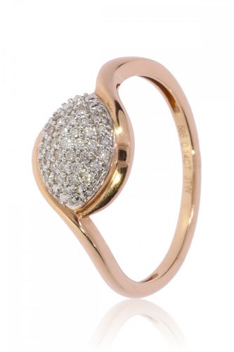 Vörös arany gyémánt köves gyűrű 77008