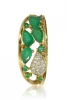 Sárga arany gyémánt és smaragd köves gyűrű 77015