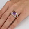 Vörös arany gyűrű ametiszt és gyémánt kövekkel elegáns ékszer - IGR-30961