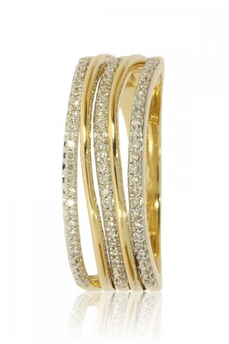Sárga arany gyémánt köves gyűrű 77018