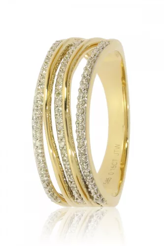 Sárga arany gyémánt köves gyűrű 77018