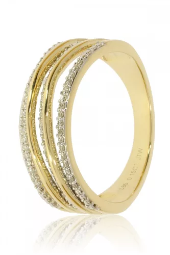 Sárga arany gyémánt köves gyűrű 77018