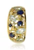 Sárga arany zafír és kék topáz köves gyűrű 77020