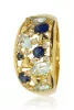 Sárga arany zafír és kék topáz köves gyűrű 77020