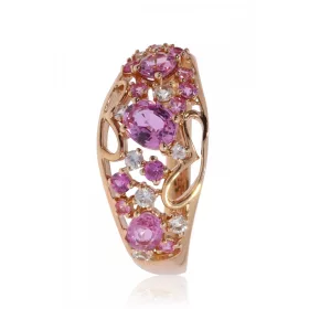 Vörös arany zafír köves gyűrű 77021