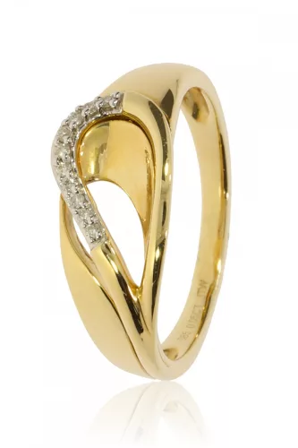 Sárga arany gyémánt köves gyűrű 77023