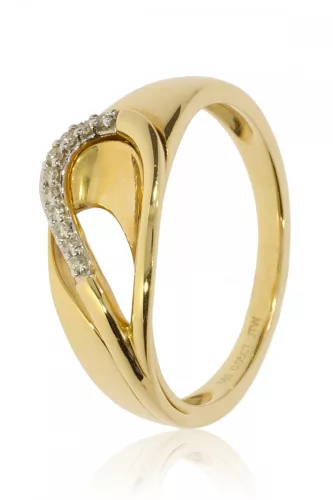 Sárga arany gyémánt köves gyűrű 77023