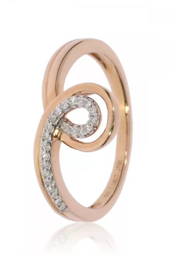 Vörös arany gyémánt köves gyűrű 77026