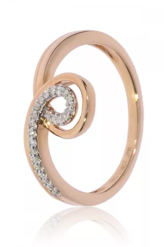 Vörös arany gyémánt köves gyűrű 77026