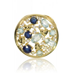 Sárga arany zafír és topáz köves medál 77035