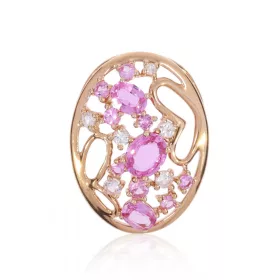 Vörös arany pink és fehér zafír köves medál 77039