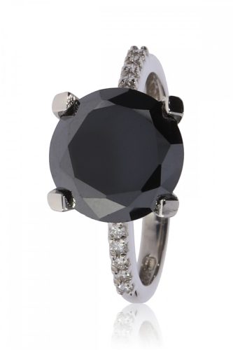 Fehér arany fekete gyémánt köves gyűrű 77520