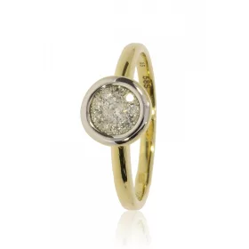 Sárga-Fehér arany gyémánt köves gyűrű 78596