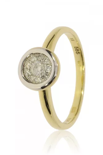 Sárga-Fehér arany gyémánt köves gyűrű 78596