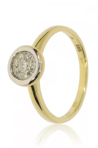 Sárga-Fehér arany gyémánt köves gyűrű 78596