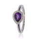 Fehér arany gyémánt és ametiszt köves gyűrű 78604