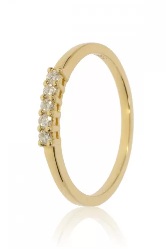 Sárga arany gyémánt köves gyűrű 80122