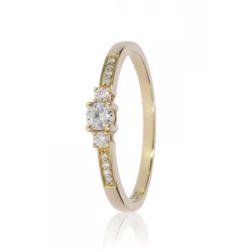 Sárga arany gyémánt köves gyűrű 80123