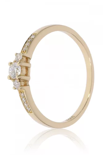 Sárga arany gyémánt köves gyűrű 80123