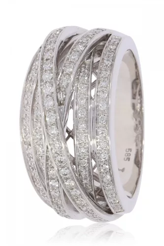 Fehér arany gyémánt köves gyűrű 80127