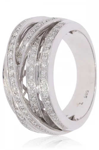 Fehér arany gyémánt köves gyűrű 80127