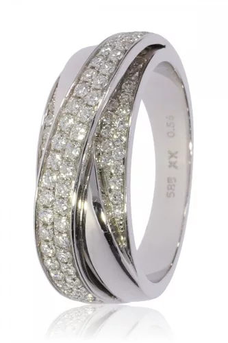 Fehér arany gyémánt köves gyűrű 80136