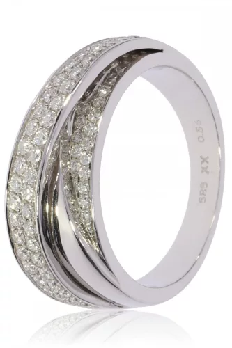 Fehér arany gyémánt köves gyűrű 80136