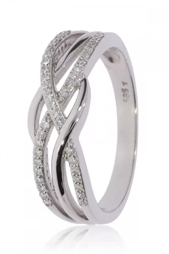 Fehér arany gyémánt köves gyűrű 80138