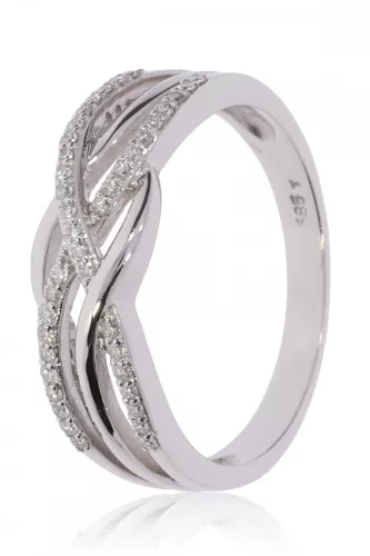 Fehér arany gyémánt köves gyűrű 80138