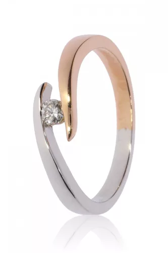 Vörös-Fehér arany gyémánt köves gyűrű 80140