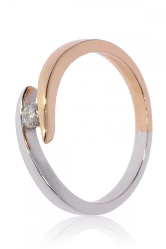 Vörös-Fehér arany gyémánt köves gyűrű 80140