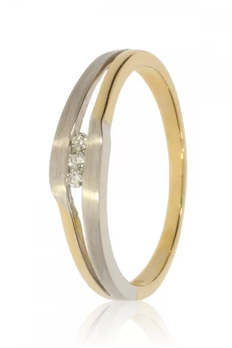 Sárga-Fehér arany gyémánt köves gyűrű 80142