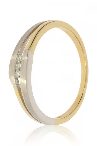 Sárga-Fehér arany gyémánt köves gyűrű 80142