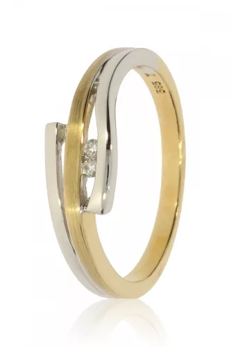 Sárga-Fehér arany gyémánt köves gyűrű 80144