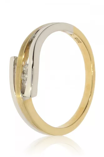 Sárga-Fehér arany gyémánt köves gyűrű 80144