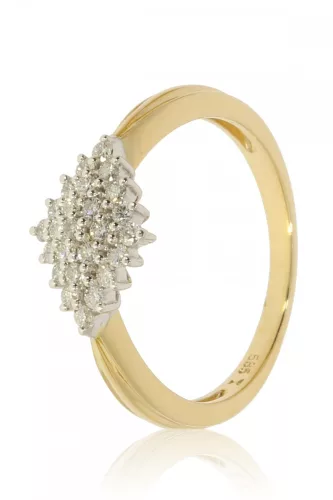 Sárga-Fehér arany gyémánt köves gyűrű 80154