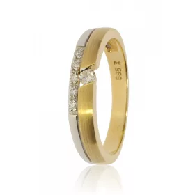 Sárga-Fehér arany gyémánt köves gyűrű 80155