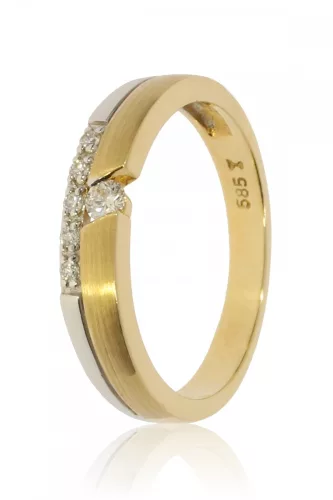 Sárga-Fehér arany gyémánt köves gyűrű 80155