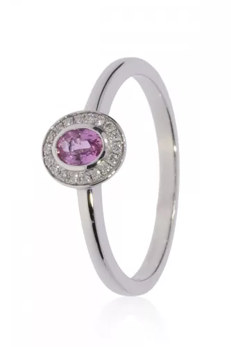 Fehér arany gyémánt és zafír köves gyűrű 81486