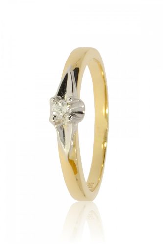 Sárga arany gyémánt köves gyűrű 81509