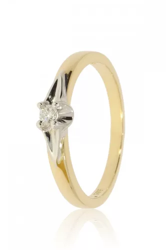 Sárga arany gyémánt köves gyűrű 81509