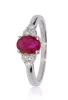 Fehér arany gyémánt és rubin köves gyűrű 81519