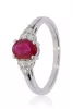 Fehér arany gyémánt és rubin köves gyűrű 81519
