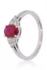 Fehér arany gyémánt és rubin köves gyűrű 81519