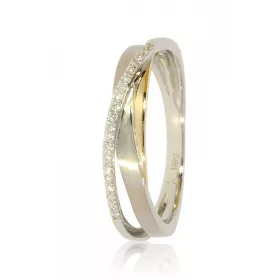 Fehér-Sárga arany gyémánt köves gyűrű 81521