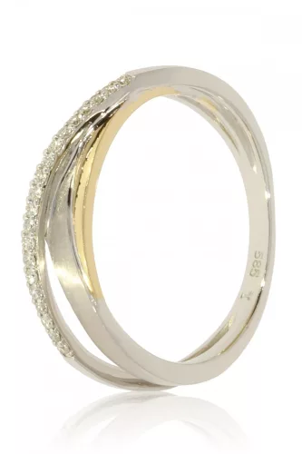 Fehér-Sárga arany gyémánt köves gyűrű 81521