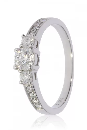 Fehér arany gyémánt köves gyűrű 81524
